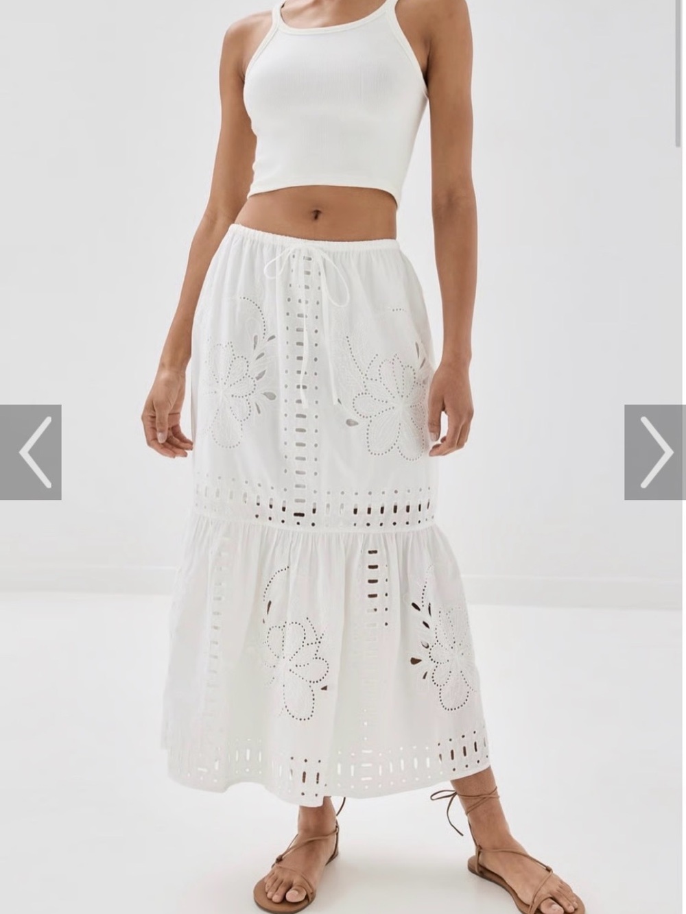 Rails Prina White Maxi Skirt
